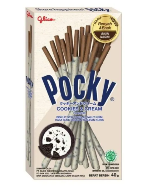 POCKY COOKIES & CREAM GLICA – BASTONCINI DI BISCOTTO RICOPERTI 40G