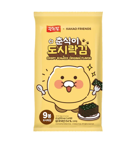 GWANGCHEON x KAKAO FRIENDS CRISPY SEAWEED ORIGINAL FLAVOR – ALGA NORI CROCCANTE COREANA 3 BUSTINE 15G