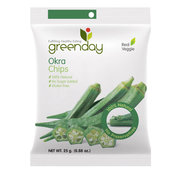 GREENDAY OKRA CHIPS SNACK DI GOMBO CROCCANTE 100% NATURALE SENZA GLUTINE 25G