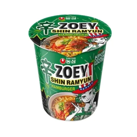 NONGSHIM ZOEY SHIN RAMYUN HAMBURGER CUP – RAMEN COREANI ISTANTANEI GUSTO HAMBURGER IN TAZZA 65G