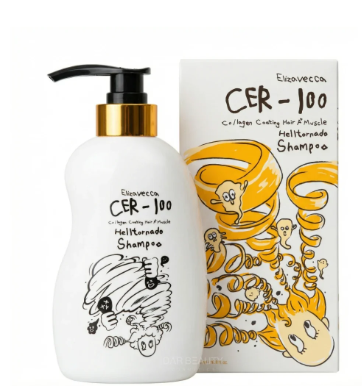 ELIZAVECCA CER-100 COLLAGEN COATING HAIR MUSCLE HELL-TORNADO SHAMPOO – SHAMPOO RISTRUTTURANTE AL COLLAGENE PER CAPELLI DANNEGGIATI 500ML