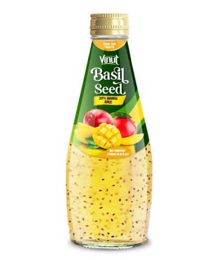 VINUT BASIL SEED DRINK MANGO – BEVANDA CON SEMI DI BASILICO AL GUSTO MANGO 290ML