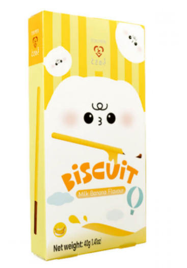 BISCOTTI AL LATTE E BANANA – SNACK DOLCE CROCCANTE AL GUSTO BANANA 40G