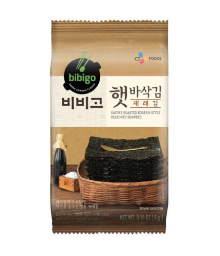 BIBIGO ALGHE COREANE TOSTATE – SNACK DI ALGHE CROCCANTI SEASONED SEAWEED 10PZ 40G