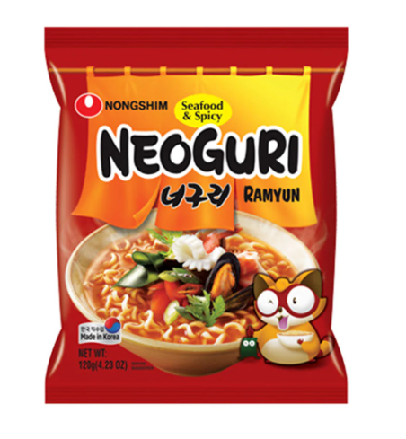 NONGSHIM NEOGURI RAMYUN SEAFOOD & SPICY – NOODLES ISTANTANEI PICCANTI AI FRUTTI DI MARE 120G