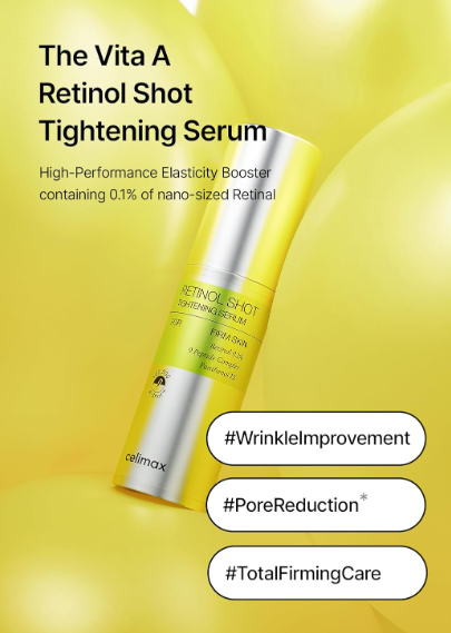 CELIMAX RETINOL SHOT TIGHTENING SERUM – SIERO VISO RASSODANTE CON RETINOLO 0,1% E PEPTIDI 30ML