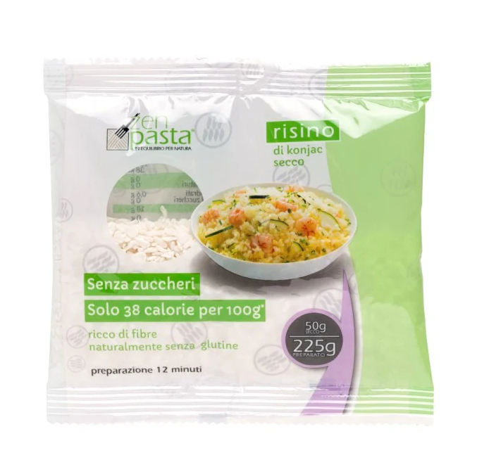 ZENPASTA RISINO DI KONJAC SECCO 50G – RISO DI KONJAC SENZA ZUCCHERI E SENZA GLUTINE
