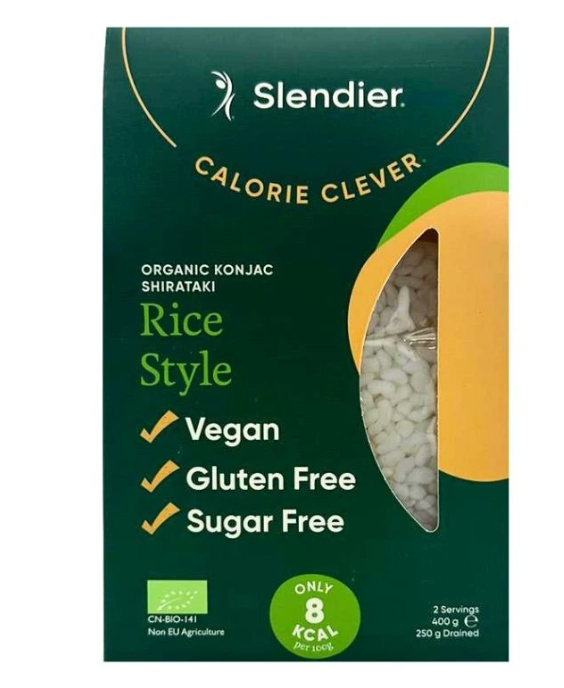 SLENDIER RICE STYLE DI KONJAC BIOLOGICO 400G – RISO DI KONJAC VEGAN SENZA GLUTINE
