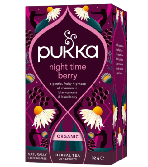 PUKKA NIGHT TIME BERRY BIOLOGICO 32G – TISANA RILASSANTE AI FRUTTI DI BOSCO E CAMOMILLA