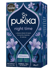 PUKKA NIGHT TIME BIOLOGICO 20G – TISANA RILASSANTE CON CAMOMILLA, LAVANDA E VALERIANA