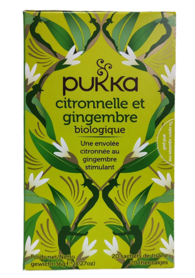 PUKKA CITRONELLA E ZENZERO BIOLOGICO 36G – TISANA BIOLOGICA ALLA CITRONELLA E ZENZERO