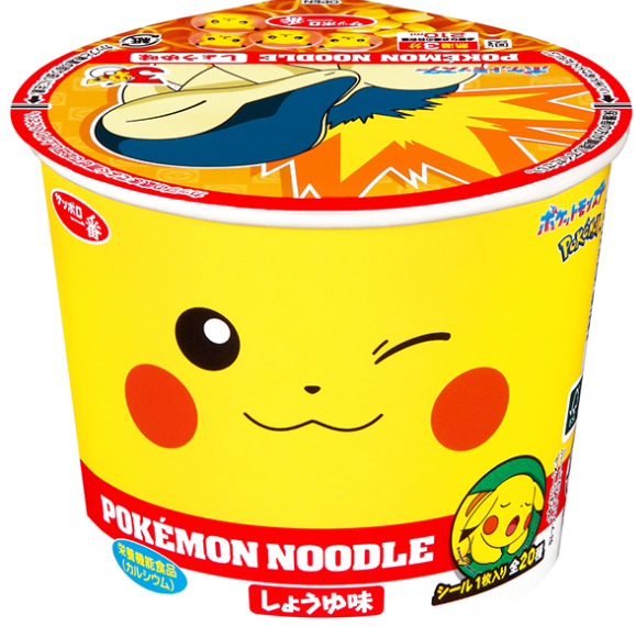 POKÉMON NOODLE SHOYU FLAVOUR – NOODLES ISTANTANEI GIAPPONESI AL GUSTO SALSA DI SOIA CON STICKER POKÉMON 38G