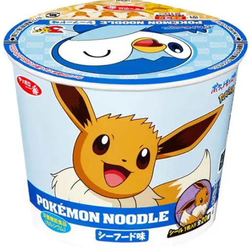 POKÉMON NOODLE SEAFOOD FLAVOUR – NOODLES ISTANTANEI GIAPPONESI AI FRUTTI DI MARE CON STICKER POKÉMON 38G