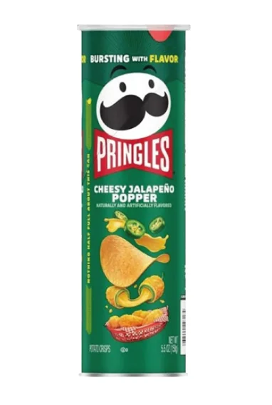 PRINGLES CHEESY JALAPEÑO POPPER 158G – PATATINE GUSTO FORMAGGIO E JALAPEÑO PICCANTE