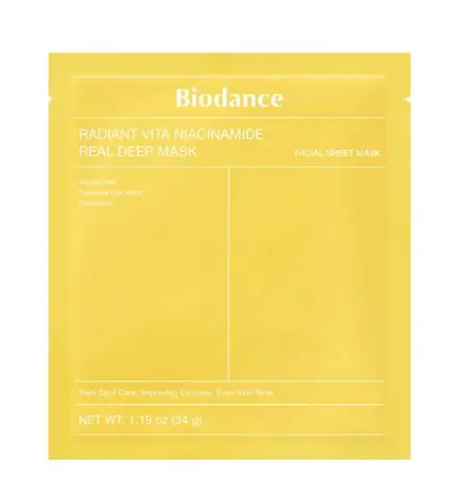 BIODANCE RADIANT VITA NIACINAMIDE REAL DEEP MASK – MASCHERA VISO IN TESSUTO ALLA NIACINAMIDE 34G Mood Market
