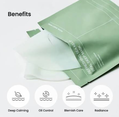 BIODANCE REFRESHING SEA KELP REAL DEEP MASK – MASCHERA VISO IN TESSUTO ALLE ALGHE MARINE 34G Mood Market
