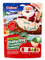 cokoc triple-layer chocolate flavored gummies caramelle gommose al cioccolato e frutta mista christmas series 60g Mood Market