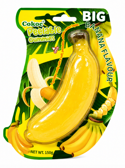 Cokoc peelable gummies big banana flavour caramella gommosa a forma di banana 150g Mood Market