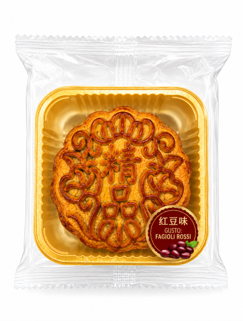 Mooncake cinese tradizionale al gusto fagioli rossi red bean 60g Mood Market