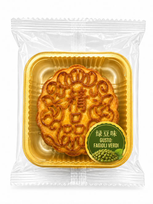 Mooncake cinese tradizionale al gusto fagioli verdi mung bean 60g Mood Market