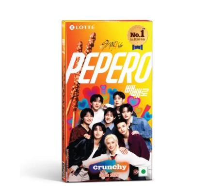 Confezione Pepero Lotte edizione limitata Stray Kids gusto crunchy