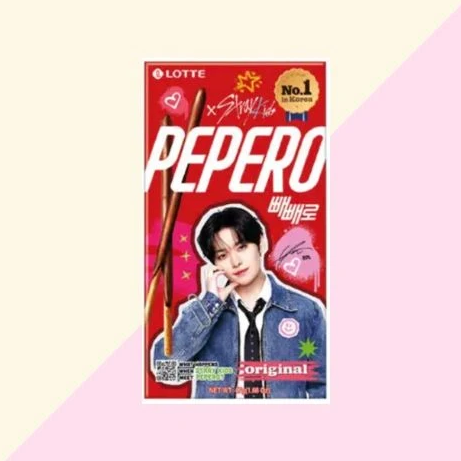 LOTTE PEPERO x StrayKids ORIGINAL BISCOTTI STICK RICOPERTI DI CIOCCOLATO COREANI 47G Mood Market