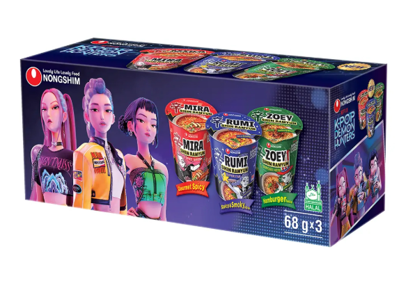 Nongshim k pop demon hunters shin ramyun cup pack 68g × 3 – mira rumi zoey Mood Market