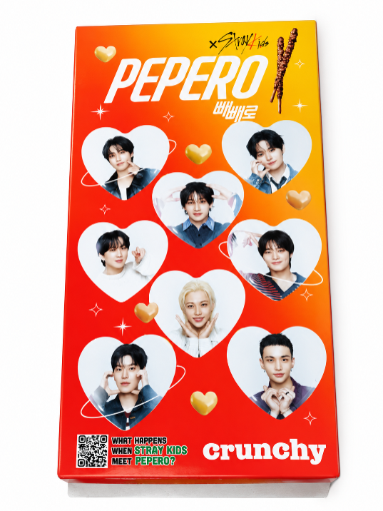 Lotte pepero crunchy stray kids 32g × 8 – 8 confezioni singole, una per ogni membro – edizione limitata k pop Mood Market