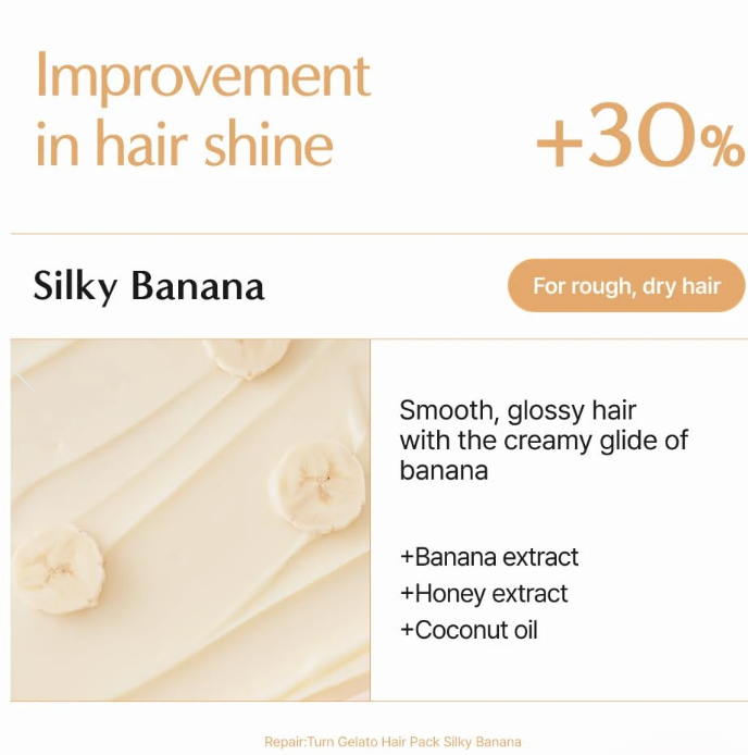 Lilyeve repair:turn gelato hair pack silky banana 200ml – maschera capelli riparatrice e lisciante Mood Market