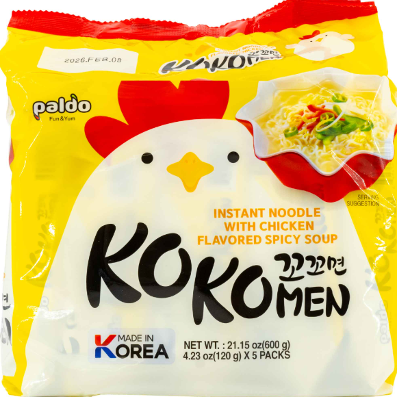 Paldo kokomen instant noodle chicken flavored spicy soup 120g × 5 – noodle coreani piccanti al pollo Mood Market