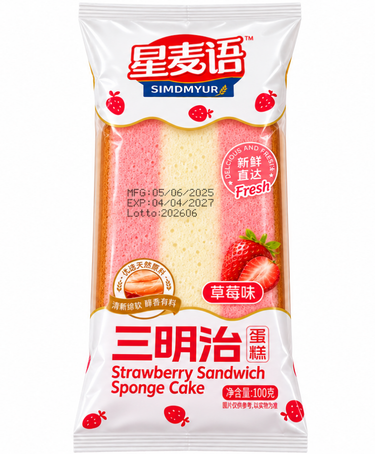 Xing mai yu strawberry sandwich sponge cake 100g – torta sandwich alla fragola Mood Market