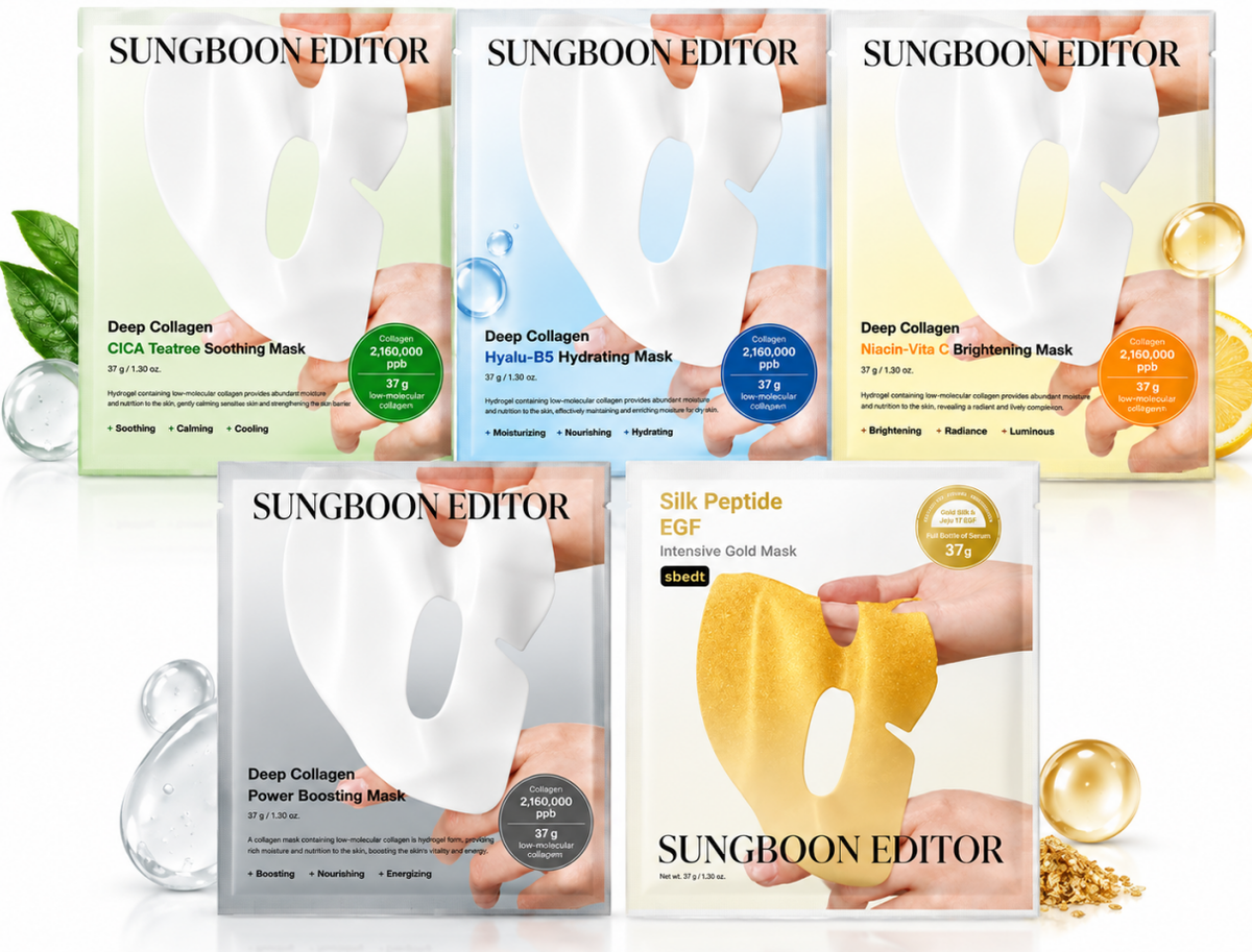 Sungboon editor deep collagen mask set 5 pezzi – set maschere viso coreane al collagene Mood Market