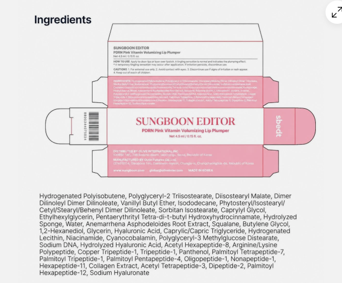 Sungboon editor pdrn pink vitamin volumizing lip plumper 4,5 ml Mood Market
