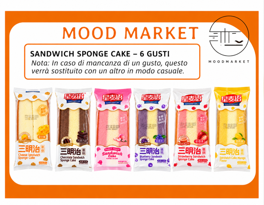 SANDWICH SPONGE CAKE ASSORTITI – 6 GUSTI Mood Market