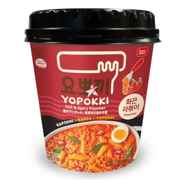 YOPOKKI GNOCCHI DI RISO CON RAMEN AL GUSTO HOT&SPICY RABOKKI IN CUP 145G Mood Market
