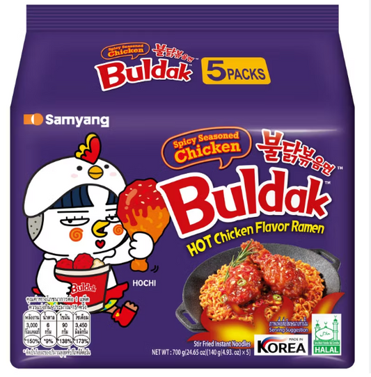 BULDAK RAMEN AL GUSTO DI POLLO FRITTO COREANO MULTIPACK DA 5PZ X 140G