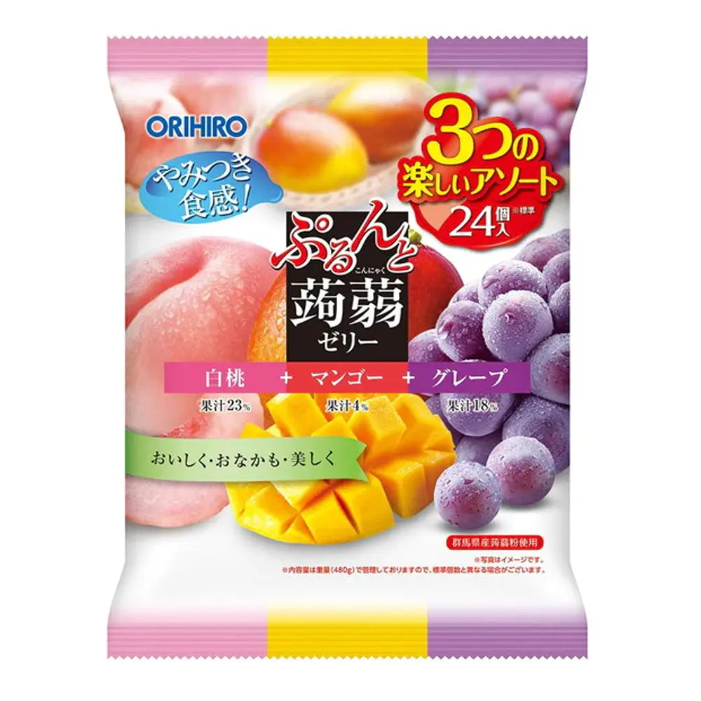 GELATINA DI KONJAC AL UVA E UVA E PESCA E MANGO 480g-ORIHIRO STARLUTION