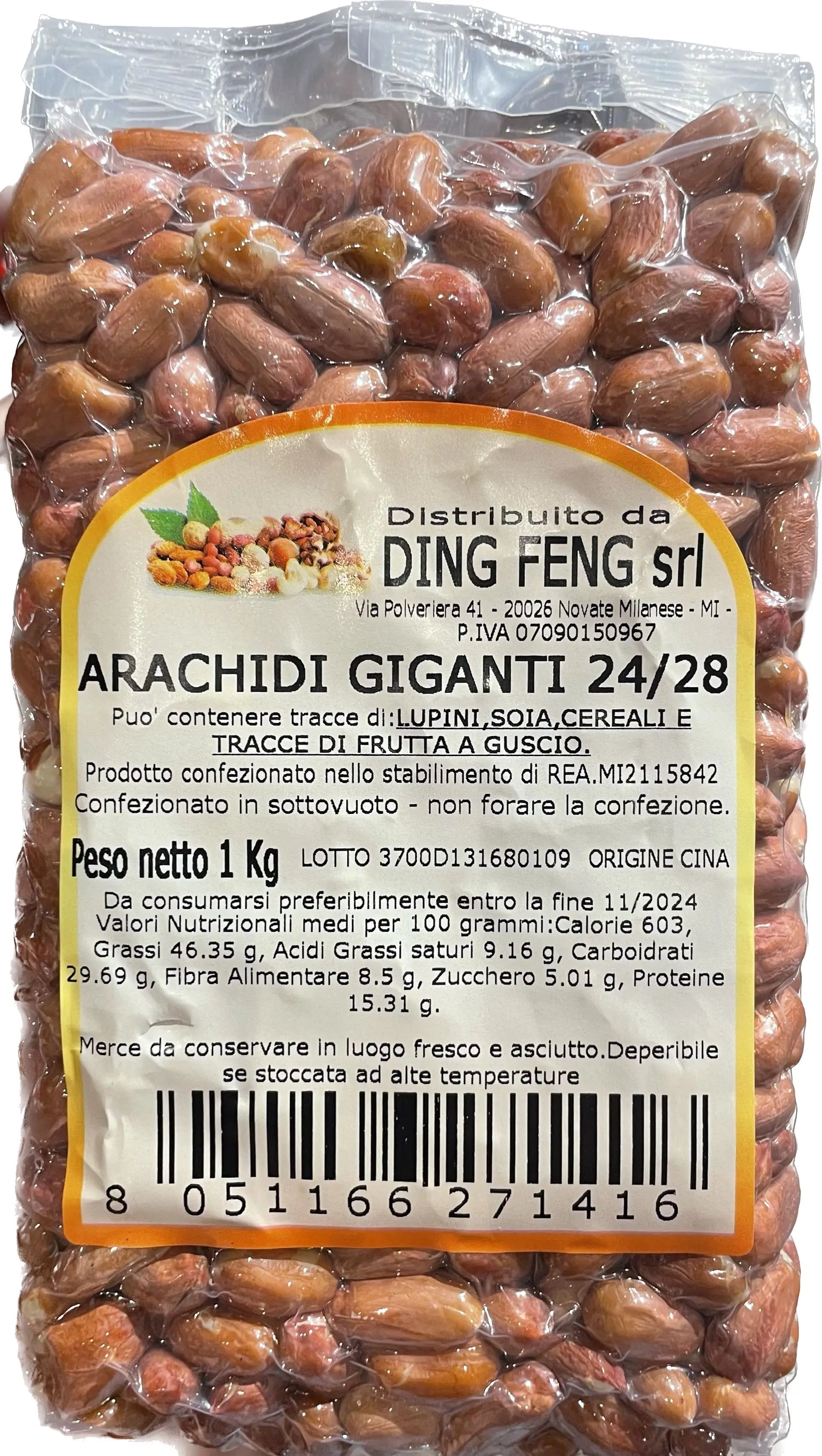 ARACHIDI GIGANTI 24/28 1 KG DINGFENG