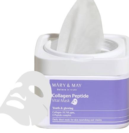 MARY & MAY COLLAGEN AND PEPTID VITAL MASK  30 MASCHERE 400G