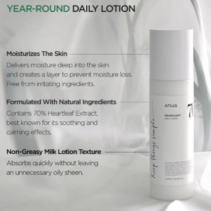 ANUA HEARTLEAF 70 DAILY LOTION 200ML