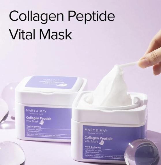 MARY & MAY COLLAGEN AND PEPTID VITAL MASK  30 MASCHERE 400G
