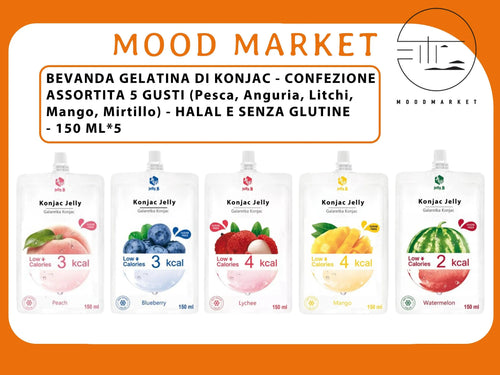 5 CONFEZIONI DI MIX KONJAC JELLY 5X150ML Mood Market