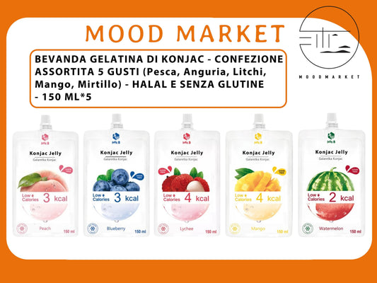 5 CONFEZIONI DI MIX KONJAC JELLY 5X150ML