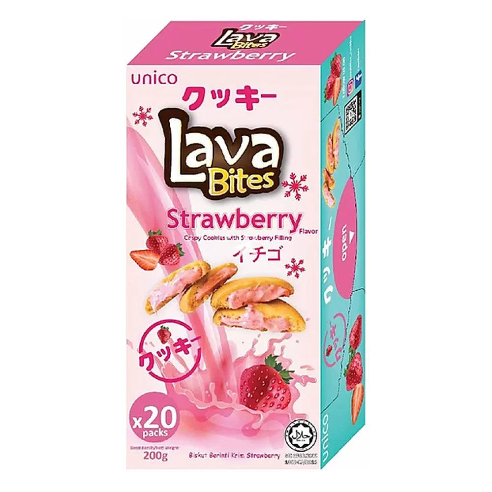 UNIQUE - LAVA BITES ERDBEERGEFÜLLTE BUTTERKEKSE 200G