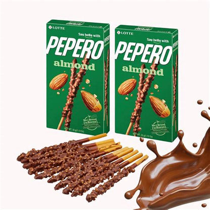 LOTTE – PEPERO STICK DI BISCOTTI RICOPERTI CON CIOCCOLATO E GRANULI DI MANDORLE – 32 G