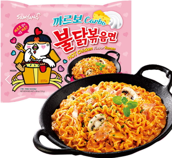 5 gemischte Ramen-Packungen: Buldak-Käse, Carbonara, Kimchi, scharfes Hähnchen, Eintopf (5 x 140 g)