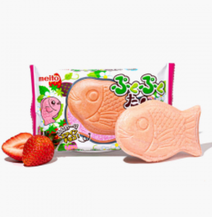 TAIYAKI GIAPPONESE CROCCANTE ALLA FRAGOLA – DOLCE A FORMA DI PESCE PORTA FORTUNA 16.5G