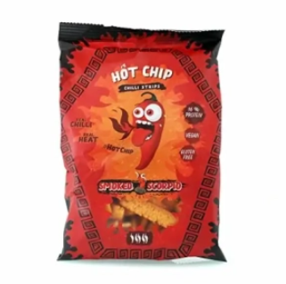 HOT CHIP HOT CHILLI STRIPS PATATINE AL GUSTO DI PEPERONCINO SCORPION AFFUMICATO GLUTEN FREE E VEGANO 80G