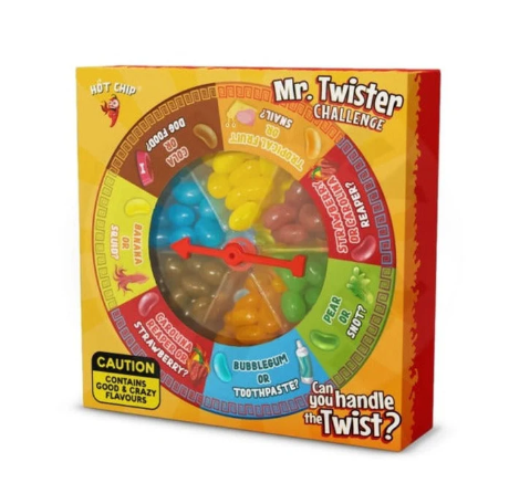 HOT CHIP MR. TWISTER CHALLENGE RUOTA MISTERIOSA PER UNA SFIDA DI CORAGGIO IDEALE PER PARTY 120G