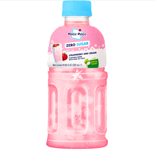 MOGUMOGU-BEVANDA ANALCOLICA AL GUSTO DI PANNA ALLA FRAGOLA 0 ZUCCHERI CON NATA DE COCCO 320ML